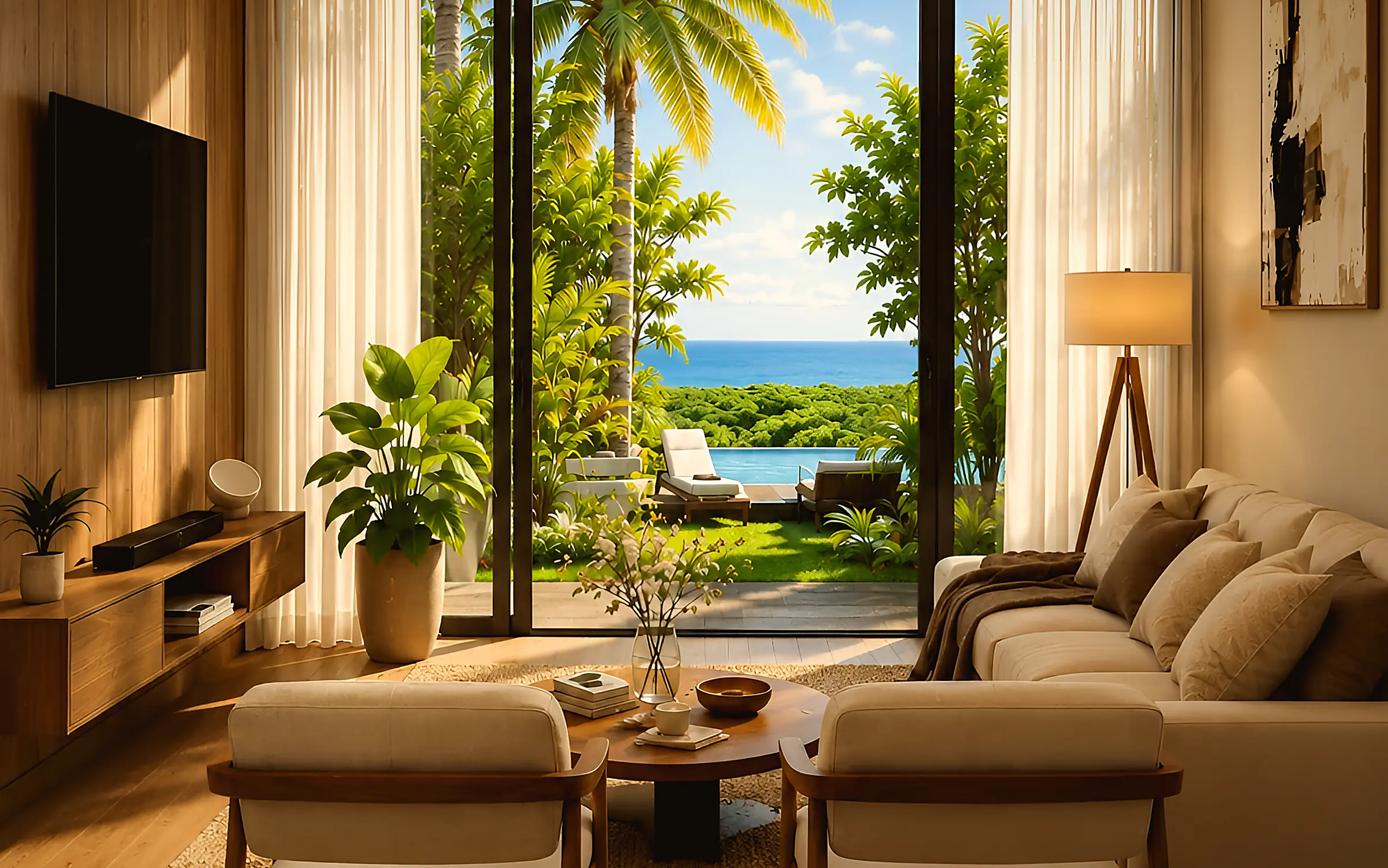 Sala del Tipo I con vista al mar